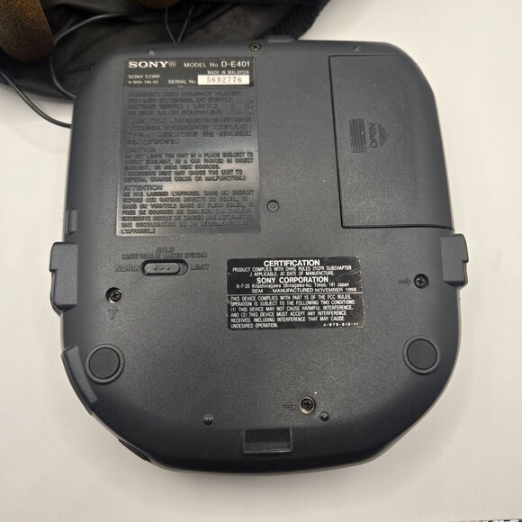 Vintage Sony D-E401 Discman ESP2 CD Player Headphones Case - Picture 6 of 10